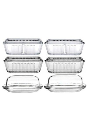 Basic Frigo 6-teiliges Frühstücksbutterschalen-Set aus Glas 98402-97711-1977 - 3