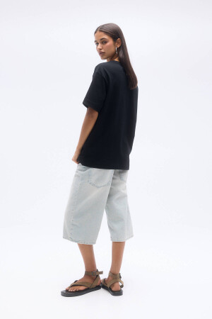 Basic kısa kollu oversize t-shirt - 3