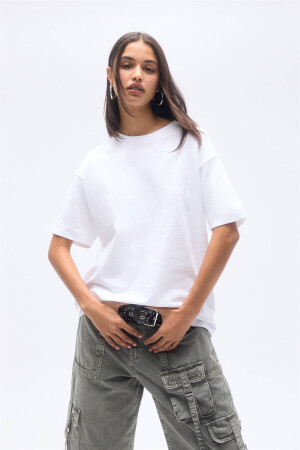 Basic-Kurzarm-Oversize-T-Shirt - 1