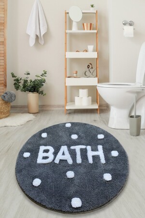 Bath Füme 90x90 Cm Banyo Paspası, Banyo Halısı Kaymaz Tabanlı 8682125963532 - 1