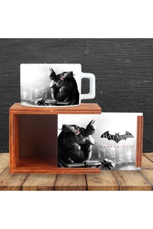 Batman Black Knight entworfener Holzbecher in natürlicher Box HKFİN0081 - 4