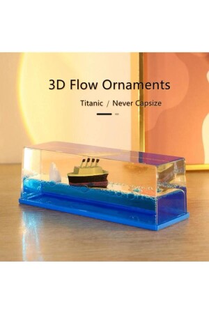 Batmayan Aşk Gemisi Titanik Mavi Su Akvaryum Batmayan Gemi Özel Gün Hediyelik Yılbaşı Sevgiliye Özel - 4