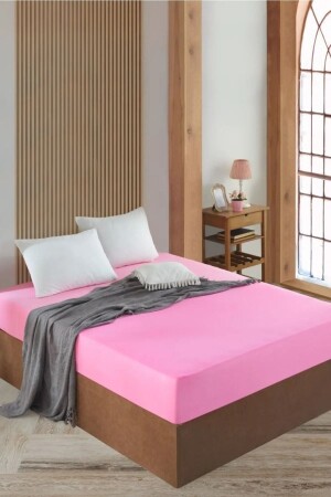 Battal Boy 180x200 Penye Lastikli Çarşaf Pembe - Julia Home