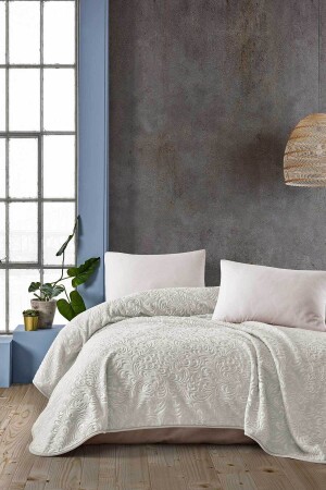 Battaniye Çift Kişilik Krem 220x240cm - Elart