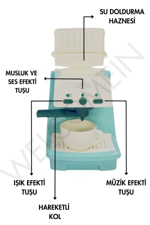 Batteriebetriebene, beleuchtete Spielzeug-Kaffeemaschine und Mixer mit Sound- und Musikeffekten, Set bestehend aus 2 kleinen Haushaltsgeräten - 4