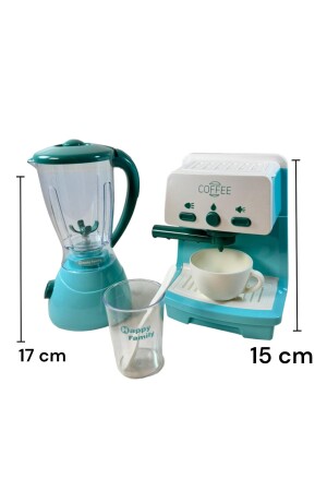 Batteriebetriebene Kaffeemaschine mit Ton und Licht und Obstmixer, Mixer, 2er-Set, Spielzeug-Haushaltsgeräte-Set - 4