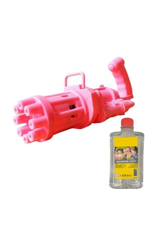 Batteriebetriebenes Schaumstoff-Spielzeug, Schaumstoff-Maschinenpistole, Seifenblasenmaschine und 500 ml Seifenblasenflüssigkeit, Rosa - 1