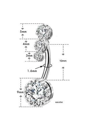 Bauchpiercing mit Zirkonstein - 5