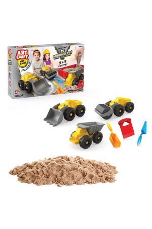 Baumaschinen-Sand-Set (750 Gr. ) – Art Craft Kinetic Sand Set – Spielsand – Art Sand Sand - 2