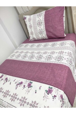 Baumwoll-Bettbezug-Set mit Kreuzstichmuster (elastisches Laken) CROSSSTICK-DUVET COVER-TK - 3