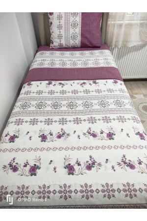 Baumwoll-Bettbezug-Set mit Kreuzstichmuster (elastisches Laken) CROSSSTICK-DUVET COVER-TK - 4