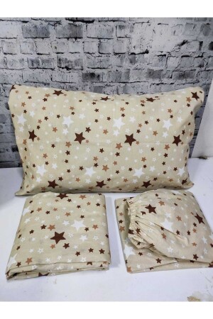 Baumwoll-Einzelbettbezug-Set mit Sternenmuster und elastischen (Spannbettlaken) NEW-STAR-DUVET COVER - 2