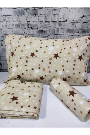 Baumwoll-Einzelbettbezug-Set mit Sternenmuster und elastischen (Spannbettlaken) NEW-STAR-DUVET COVER - 1