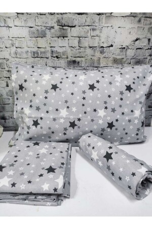 Baumwoll-Einzelbettbezug-Set mit Sternenmuster und elastischen (Spannbettlaken) NEW-STAR-DUVET COVER - 2