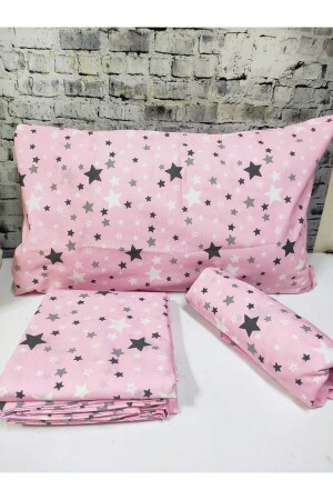 Baumwoll-Einzelbettbezug-Set mit Sternenmuster und elastischen (Spannbettlaken) NEW-STAR-DUVET COVER - 4