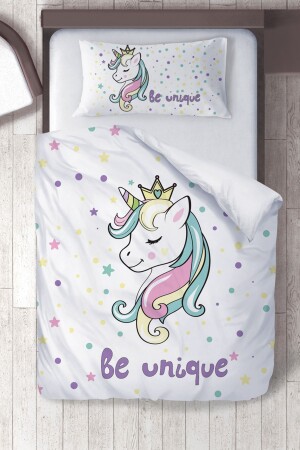 Baumwoll-Micro-Satin-Bettbezug-Set „New Unicorn Girl's Room“ für Kinder, ibrtnb110 - 3