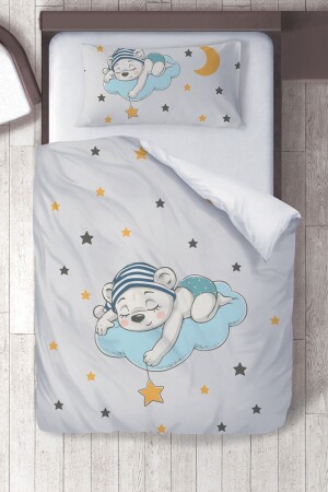 Baumwoll-Micro-Satin-Kinderzimmer-Bettbezug-Set „Sleeping on a Cloud“ ibrtnb079 - 1