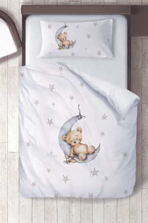 Baumwoll-Micro-Satin-Wasserfarben-Teddybär-Kinderzimmer-Bettbezug-Set ibrtnb222 - 1