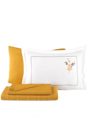 Baumwoll-Piqué-Set für Doppelbett, 6-teilig, Flores, Gelb, 0102010115423 - 8