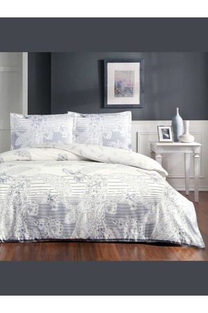 Baumwollsatin-Bettbezug-Set Paisley Indigo Double 3254-177 - 1