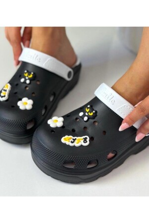 Bayan Eva Önü Kapalı Çift Taban Bahçe Banyo Hastane Aşçı Terliği Cross Terlik Modeli 3figürlütvf - mustey