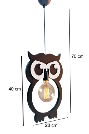 Baykuş Ahşap Çocuk Bebek Odası Avize Dekoratif Sarkıt Ahşap Lüks Rustik Modern Dekoratif Lamba UTMBYKŞ01 - 5