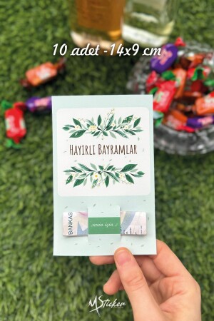 Bayram Tebrik Kartı 10 Adet Ramazan Bayramı Hediye Kartı Tebrik Kartı Kurban Bayramı Ramazan Bayramı - 5