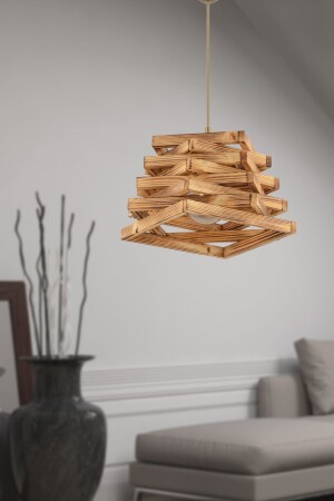 Bcd Design Lighting Mountain Holz-Pendelleuchte, Kronleuchter, goldene Installation, kompatibel mit allen Umgebungen FH63 - 1