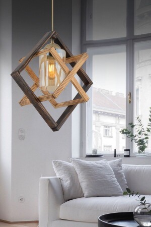 Bcd Design Lighting Saturn Holz-Pendelleuchte, Kronleuchter, goldene Installation, kompatibel mit jeder Umgebung - 1