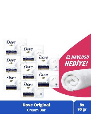 Beauty Cream Bar Katı Güzellik Sabunu Original Nemledirici Etkili 90 G X8 - El Havlusu Hediye SET.UNİ.3540 - 2