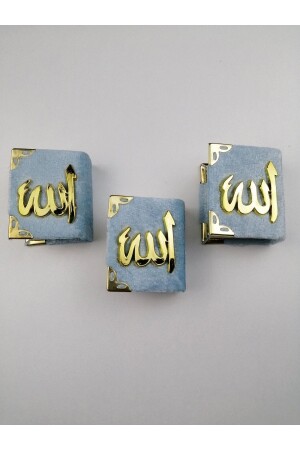 Bebe Mavi Kadife Küçük Boy Hediyelik Kur'anı Kerim - Bride Aksesuar Dünyası