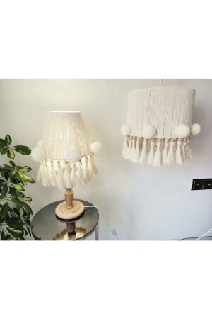 Baby-/Kinderzimmer-Makramee-Lampenschirm-Kronleuchter-Beleuchtungsset im besonderen Design. LAMPENSCHIRM-SET - Tasarı Sanatı