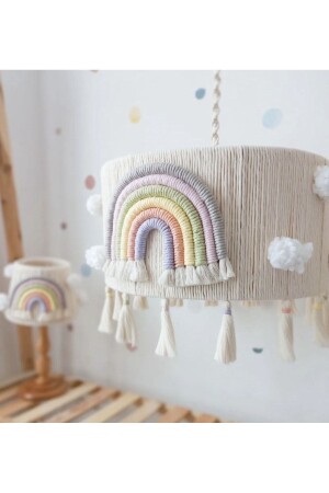 Baby-/Kinderzimmer-Makramee-Lampenschirm-Kronleuchter-Beleuchtungsset im besonderen Design. LAMPENSCHIRM-SET - Tasarı Sanatı