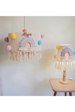 Baby-/Kinderzimmer-Makramee-Spezialdesign namens Lampenschirm-Kronleuchter-Beleuchtungsset. LAMPENSCHIRM-SET - Tasarı Sanatı