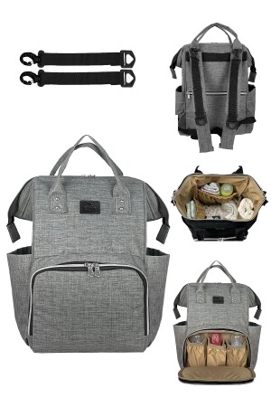 (منيز باريس) الأم (كيس الطفل الرمادي - Stylo