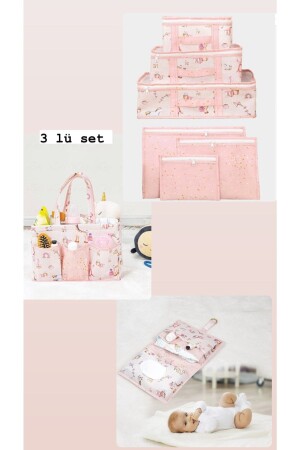 Babypflegeset / Kofferorganizer / Feuchttüchertasche / Babypflegetasche 3er-Set TYC00569759517 - Harika ikizler