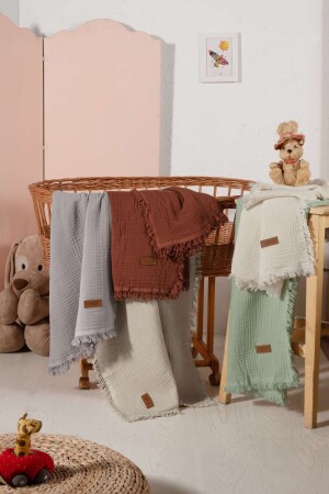 Bebek Battaniyesi Organik Pamuk 4 Kat Müslin - Pabricca Collections.