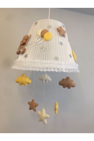 Bebek Çocuk Odası Avize Fil Kahve Sarı Krem Yıldız Balonlu filkahvebalon - 5