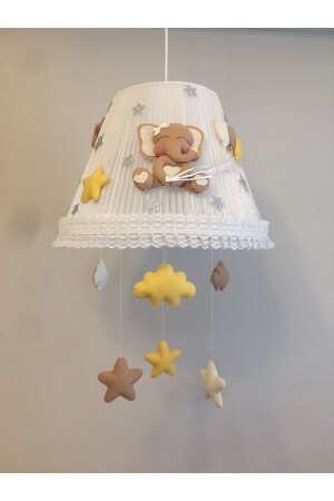 Bebek Çocuk Odası Avize Fil Kahve Sarı Krem Yıldız Balonlu filkahvebalon - 1