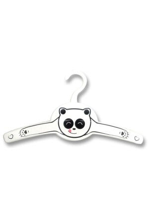 Bebek Pandali Çocuk Elbise Askısı 12 Adet Beyaz - 1
