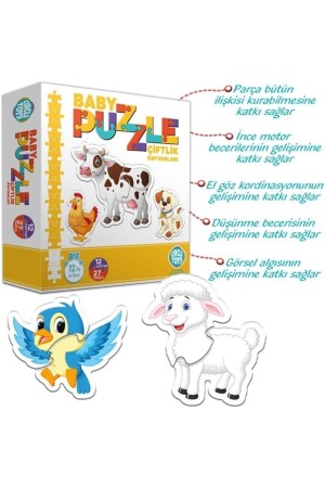 Bebek Puzzle Çiftlik Hayvanları 12 Ay- 27 Parça dop8201899igo - 3