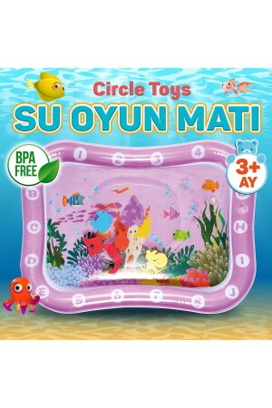 Bebek Su Oyun Matı Tummy Time Karın Üstü Aktivite Zamanı - Harf Sayı - 4