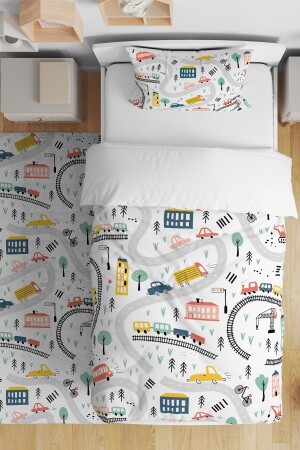 نمط حركة المرور في مدينة (منز) البيضاء مجموعة غطاء الأطفال - Evpanya