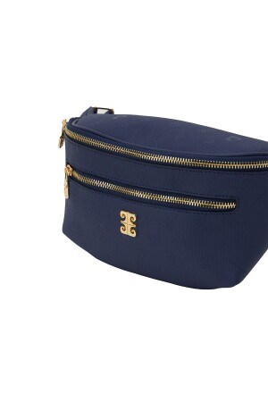 Bedruckte dunkelblaue Damen-Gürteltasche 05PO22Y1542 - 5