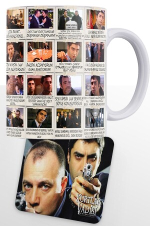 Bedruckte Tasse „Valley of the Wolves“-Serie „Polat Scenes“, Holzuntersetzer mit Geschenk - 1