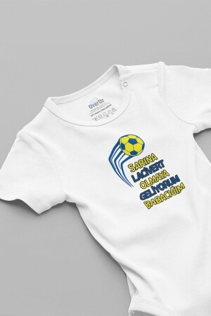 Bedruckter Baby-Body aus Bio-Baumwolle von Fenerbahçe mit Buchstaben, Baby-Body mit Druckknöpfen 5732 - 1