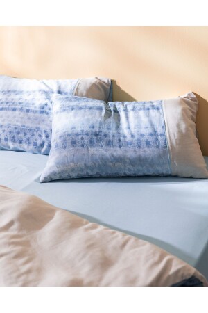 Bedrucktes Bettwäscheset aus 100 % Baumwoll-Krepp mit Robin-King-Size-Bett – Blau - 4