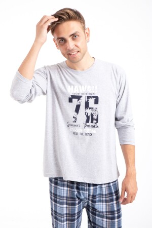 Bedrucktes Herren-Pyjama-Set mit langen Ärmeln 2170 TP-2170 - 2