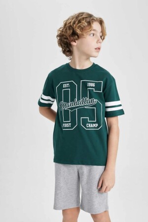 Bedrucktes Kurzarm-T-Shirt mit Shorts für Jungen, 2-teiliges Set C2183a824sm - 1