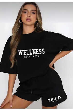 Bedrucktes WELLNESS-Set aus Shorts und T-Shirt - 1